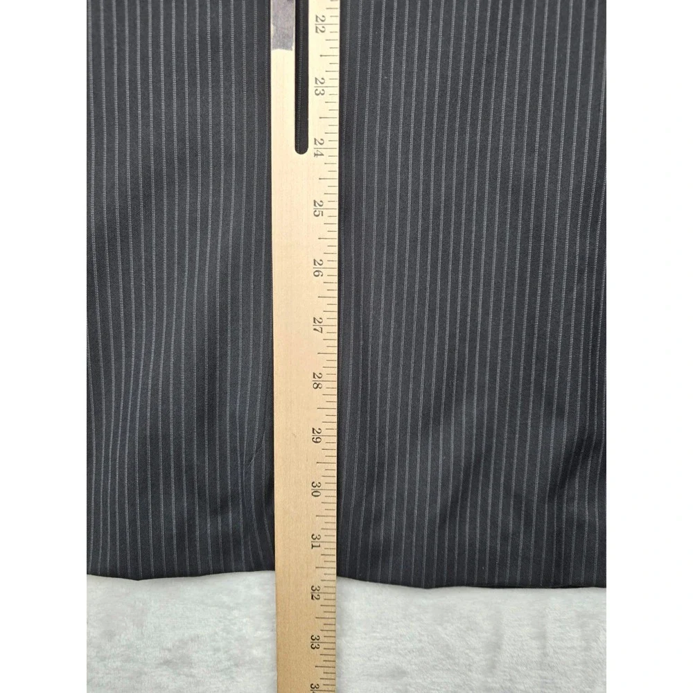 Banana Republic Wool Silk Blazer Mens 46L 46 Charcoal Gray Pinstripe Suit Jacket